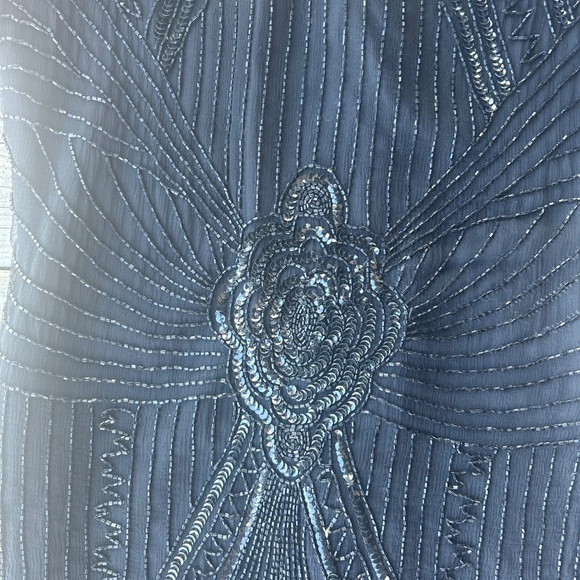 Vintage 100% Silk Beaded Art Deco Dress Freesha Women’s Small - Picture 3 of 16